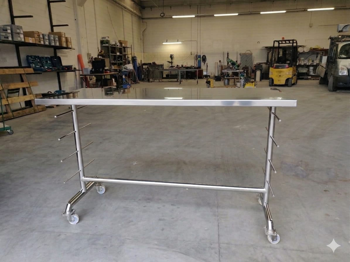 Carrello inox per uso alimentare